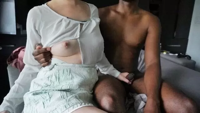 Korean woman fondles her husband's cock and gets fucked